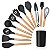 Kit 12 Peças Conjunto Utensílios Cozinha em Silicone Cabo de Madeira - Imagem 2