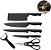 Conjunto Jogo Facas 6 Peças Inox Kit Culinário Faqueiro - Imagem 2