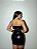 Vestido Curto Couro Acetinado PRETO - Imagem 2