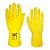 Luva Volk Latex Multiuso Slim Amarela Com Forro Ca 38310/45628 - Imagem 1