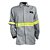Camisa Jaleco Nr10 Cinza Claro C/ Refletivo Verde Cedrotech Ca 44108 - Imagem 1