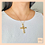 Colar Crucifixo Torcido Dourado - Imagem 1