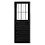 Porta Social com Postigo Vidro Boreal - Alumínio Preto - Linha Modular 25 - Imagem 1