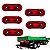 KIT 5 LANTERNA FACCHINI LATERAL 24V ASPOCK VERMELHA CARRETA - Imagem 1