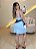 Vestido Curto de Linho - Azul - Imagem 3