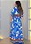 Vestido Viscolinho - Azul com Laranja - Imagem 2