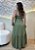 Vestido Verde Musgo em Viscose Sarjada – Decote V e Marias | Tamanho Único - Imagem 3