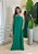 Vestido Longo Linho Tamanho Único com Argola e Fenda Lateral - Verde Bandeira - Imagem 1