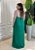 Vestido Longo Linho Tamanho Único com Argola e Fenda Lateral - Verde Bandeira - Imagem 3