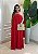 Vestido Longo Linho Tamanho Único com Argola e Fenda Lateral - Vermelho - Imagem 1