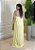 Vestido Longo Linho Tamanho Único com Argola e Fenda Lateral - Amarelo - Imagem 3