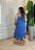 Vestido Midi Viscolinho Estampa Azul Floral – Caimento Leve e Elástico nas Costas - Imagem 2