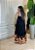 Vestido Midi Viscolinho Estampa Preta Floral – Caimento Leve com Elástico nas Costas - Imagem 2