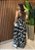 Vestido Midi Estampado Tropical Fundo Preto  em Viscose com Lastex – Leve e Versátil - Imagem 2