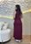 Vestido Midi Vinho em Malha com Elastano – Modelagem Justinha com Fenda Frontal - Imagem 2