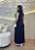 Vestido Midi Azul Marinho em Malha com Elastano – Modelagem Justinha com Fenda Frontal - Imagem 2