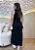 Vestido Midi Preto em Malha com Elastano – Modelagem Justinha com Fenda Frontal - Imagem 2