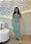 Vestido Midi Feminino Canelado Listrado Verde – Modelagem Justinha Regata - Imagem 1