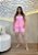 Conjunto Feminino Rosa em Linho com Elastano – Bata com Bojo e Short Soltinha - Imagem 1