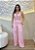 Conjunto em Alfaiataria Rosa com Cropped de Amarração e Calça Cargo - Imagem 1