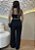 Conjunto em Alfaiataria Preto com Cropped de Amarração e Calça Cargo - Imagem 2