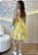 Vestido Curto em Viscolinho Amarelo Estampado com Amarração nas Costas - Imagem 2