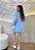 Conjunto em Viscolinho Azul com Camisa Manga Longa e Short com Elástico - Imagem 2