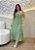 Vestido Midi Feminino Poá Verde menta em Crepe com Bojo – Caimento Perfeito e Conforto - Imagem 1