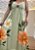 Vestido Midi Feminino Viscolinho Verde Floral com Nó Frontal e Alças Reguláveis - Imagem 3