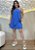 Conjunto Azul  Assimétrico com Blusa de Amarração no Pescoço e Short Saia - Imagem 1