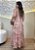 Vestido Midi em Viscolinho Rústico Floral Rosé com Alças Reguláveis e Amarração nas Costas - Imagem 2
