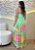 Vestido Longo Viscolinho Verde Agua Estampado com Alça e Decote Reto - Imagem 2