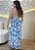 Vestido Midi Estampado Azul Floral em Viscose com Fenda e Costas Abertas - Imagem 2