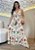 Vestido Longo Estampado Floral Off- White em Viscolinho com Bojo e Elastex – Elegância e Conforto - Imagem 1