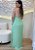 Vestido Longo Plissado Verde Menta em Crepe com Amarração no Pescoço – Elegância para Festas - Imagem 2