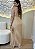 Vestido Longo Plissado Nude em Crepe com Amarração no Pescoço – Elegância para Festas - Imagem 2