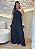 Vestido Longo Plissado Preto em Crepe com Amarração no Pescoço – Elegância para Festas - Imagem 1
