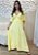 Vestido Longo Amarelo de Viscose Feminino com Decote V e Elastec nas Costas – Leve e Elegante - Imagem 1