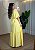 Vestido Longo Amarelo de Viscose Feminino com Decote V e Elastec nas Costas – Leve e Elegante - Imagem 2
