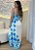 Vestido Longo Feminino de Viscose Estampado Floral Azul com Decote V e Alças Finas – Leve e Tropical - Imagem 2