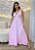 Vestido Longo Feminino de Viscose Liso Rosa com Decote V e Alças Finas – Leve e Elegante - Imagem 1
