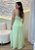 Vestido Longo Feminino de Viscose Liso Verde com Decote V e Alças Finas – Leve e Elegante - Imagem 2