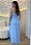 Vestido Longo Feminino de Viscose Liso Azul Bebe com Decote V e Alças Finas – Leve e Elegante - Imagem 2