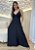 Vestido Longo Feminino de Viscose Liso Preto com Decote V e Alças Finas – Leve e Elegante - Imagem 1