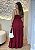 Vestido Longo Bordô de Poá em Viscose com Alças e Lastex – Romântico e Elegante - Imagem 2