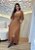 Vestido Longo Nude de Viscose Feminino com Decote Reto e Elastec nas Costas – Leve e Elegante - Imagem 1