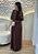 Vestido Longo Marrom de Viscose Feminino com Decote Reto e Elastec nas Costas – Leve e Elegante - Imagem 2