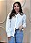 Camisa Feminina Social Branca em Crepe Manga Longa – Elegância que Não Amarrota - Imagem 1