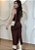 Vestido Midi Marrom em Poliamida com Drapeado Lateral – Modela o Corpo com Elegância - Imagem 2
