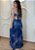 Vestido Midi Tule Azul Estampado com Amarração nas Costas – Leveza e Elegância - Imagem 2